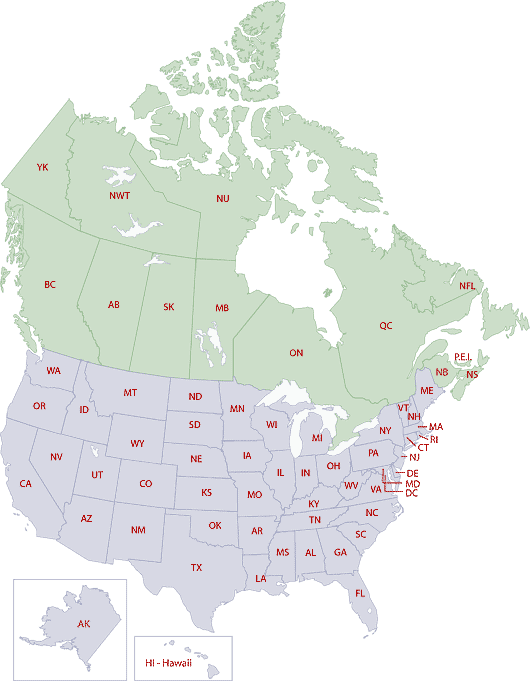 North America map
